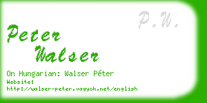 peter walser business card